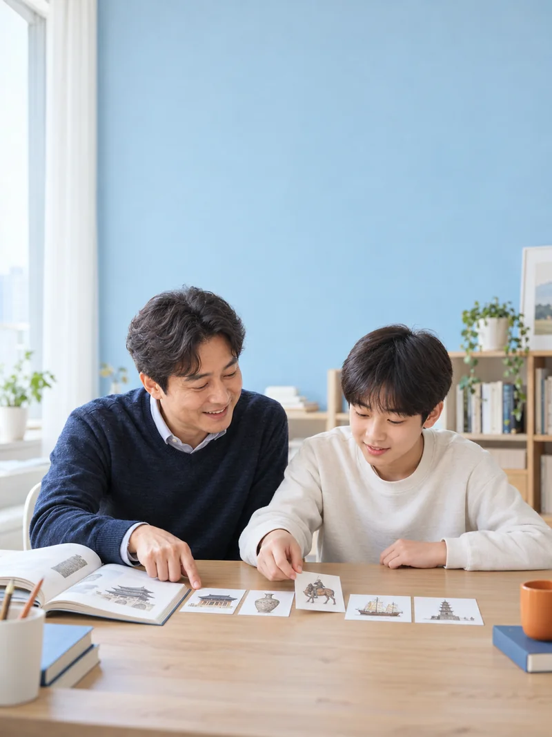 종민동 역사 과외 1:1 수업 장면