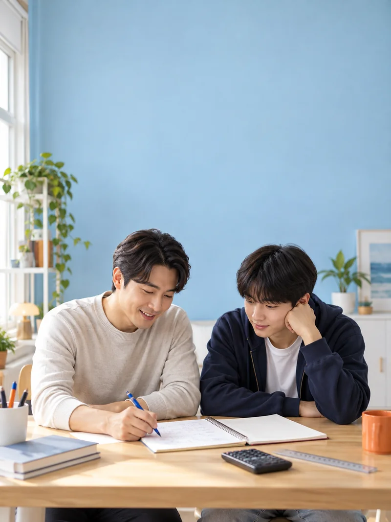 탑동 수학 과외 1:1 수업 장면